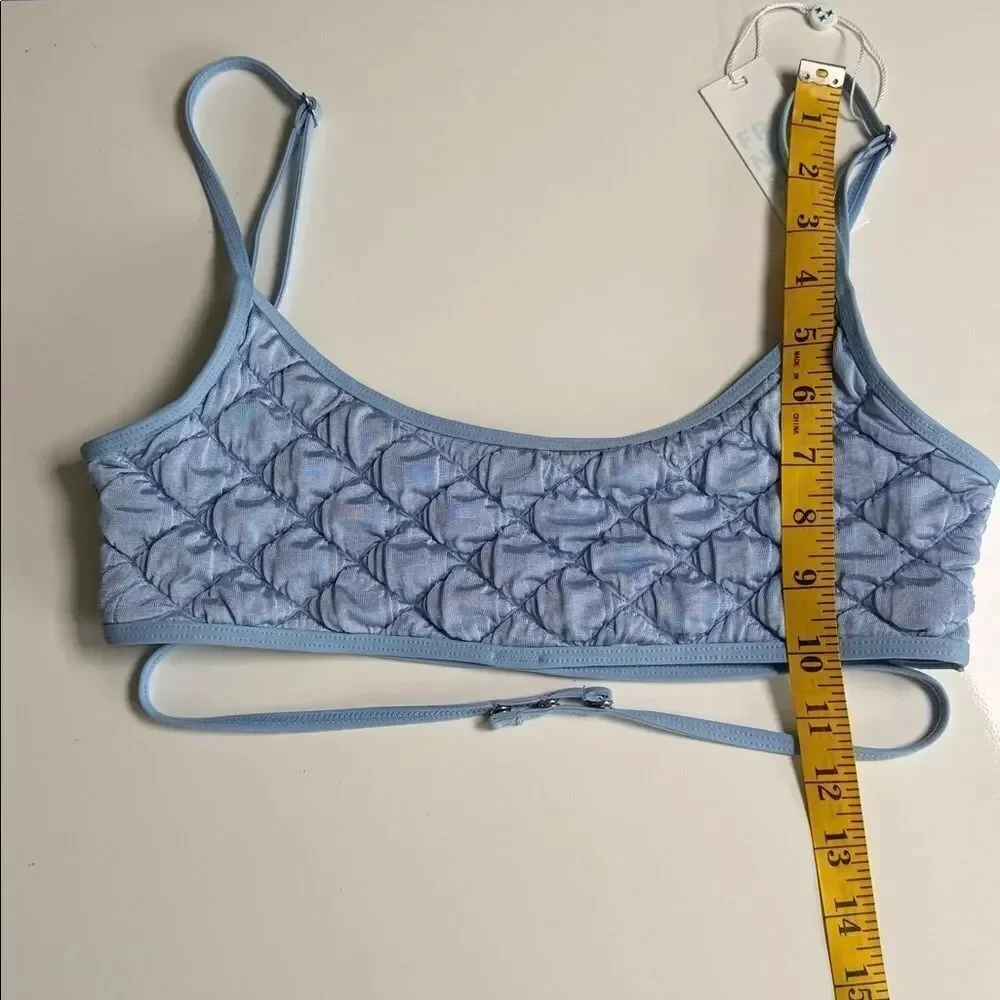 Frankie’s Bikini Waco Wrap Bralette Bikini Top In Baby Blue